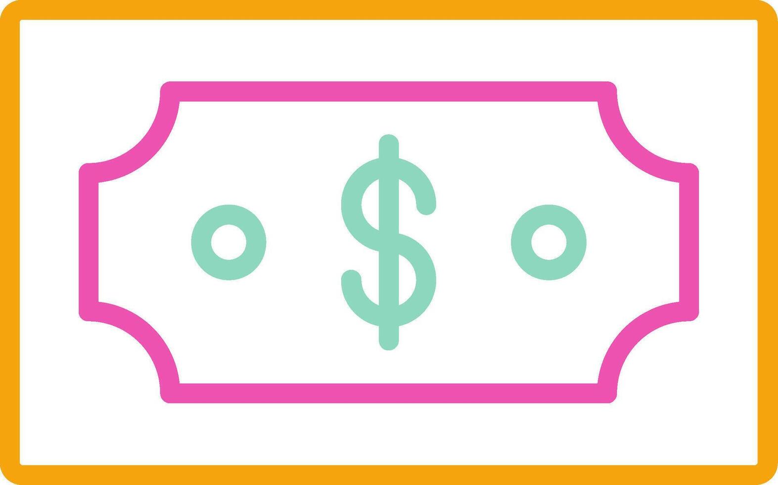 Money Icon Design Symbol Line Multicolors vector