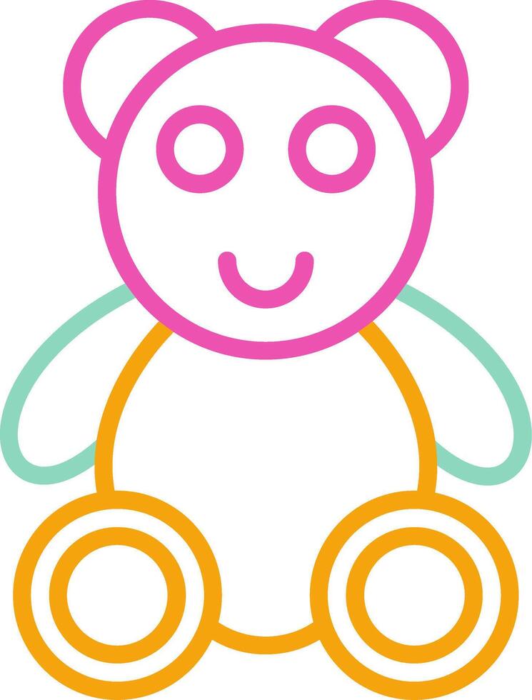Plush Toy Icon Design Symbol Line Multicolors vector