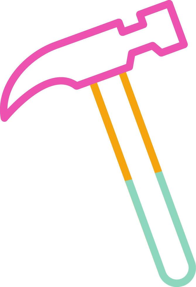 Hammer Icon Design Symbol Line Multicolors vector