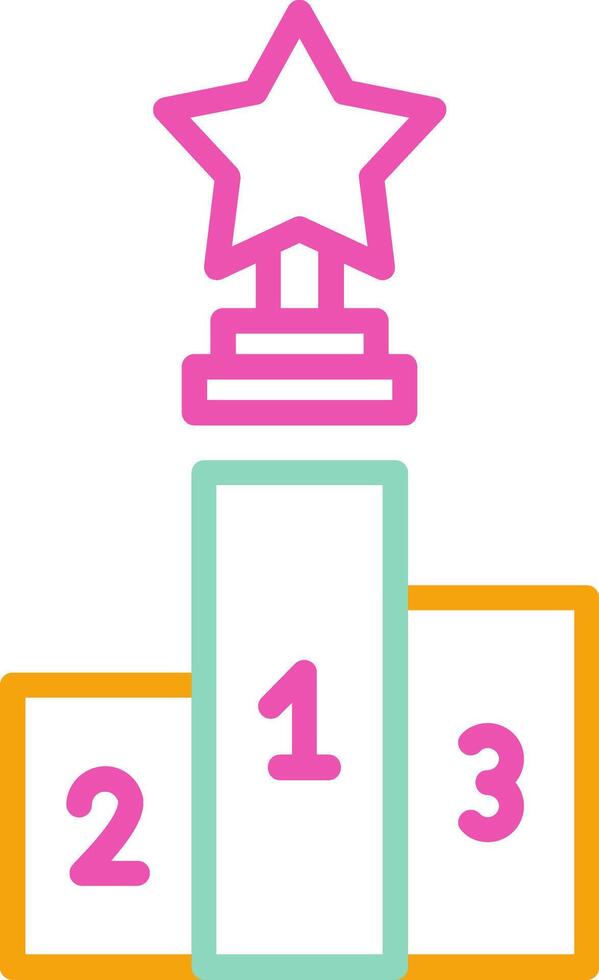Podium Icon Design Symbol Line Multicolors vector