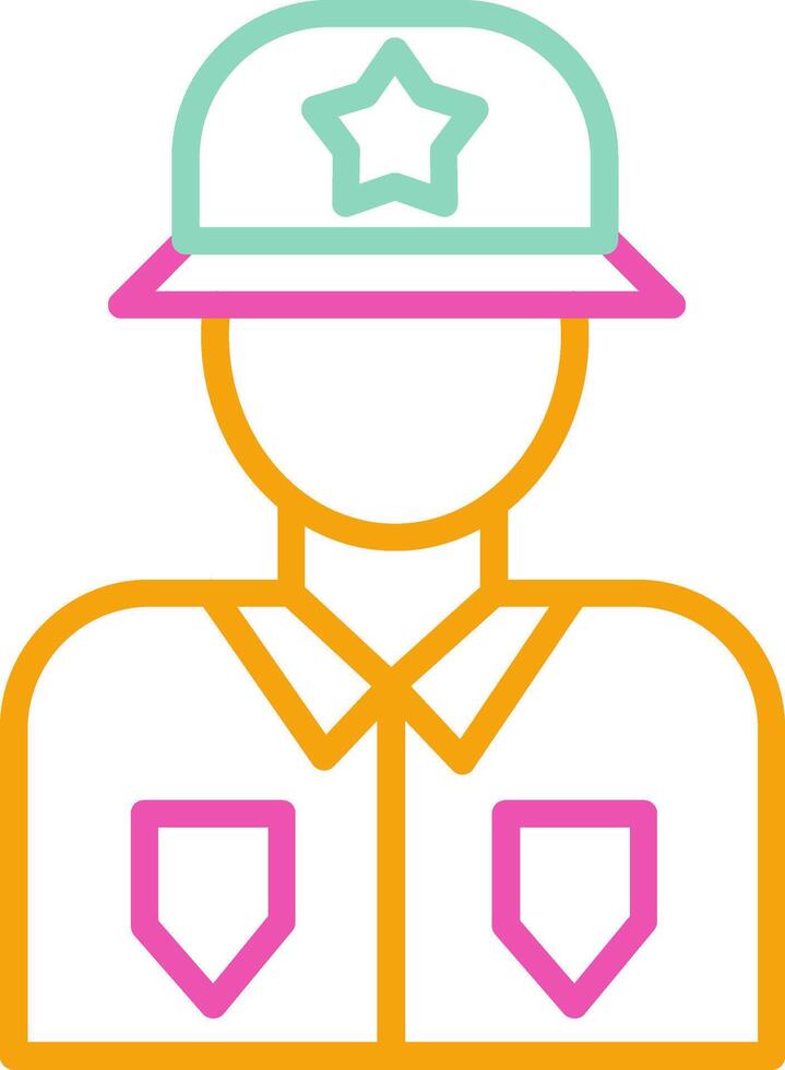 Soldier Icon Design Symbol Line Multicolors vector