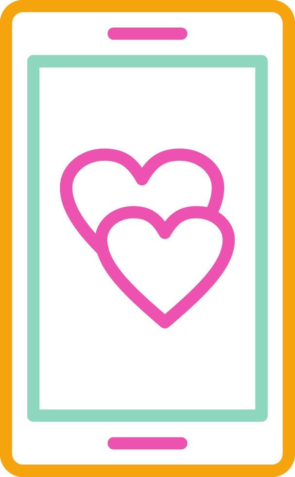 A tablet with two hearts on it vector