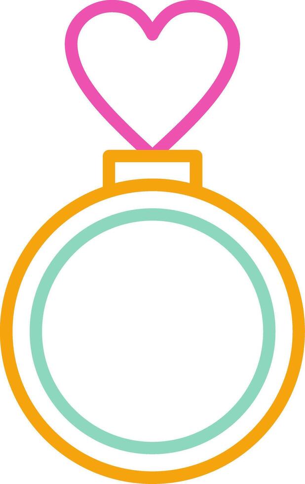 Ring Icon Minimalist Symbol Line Multicolor vector