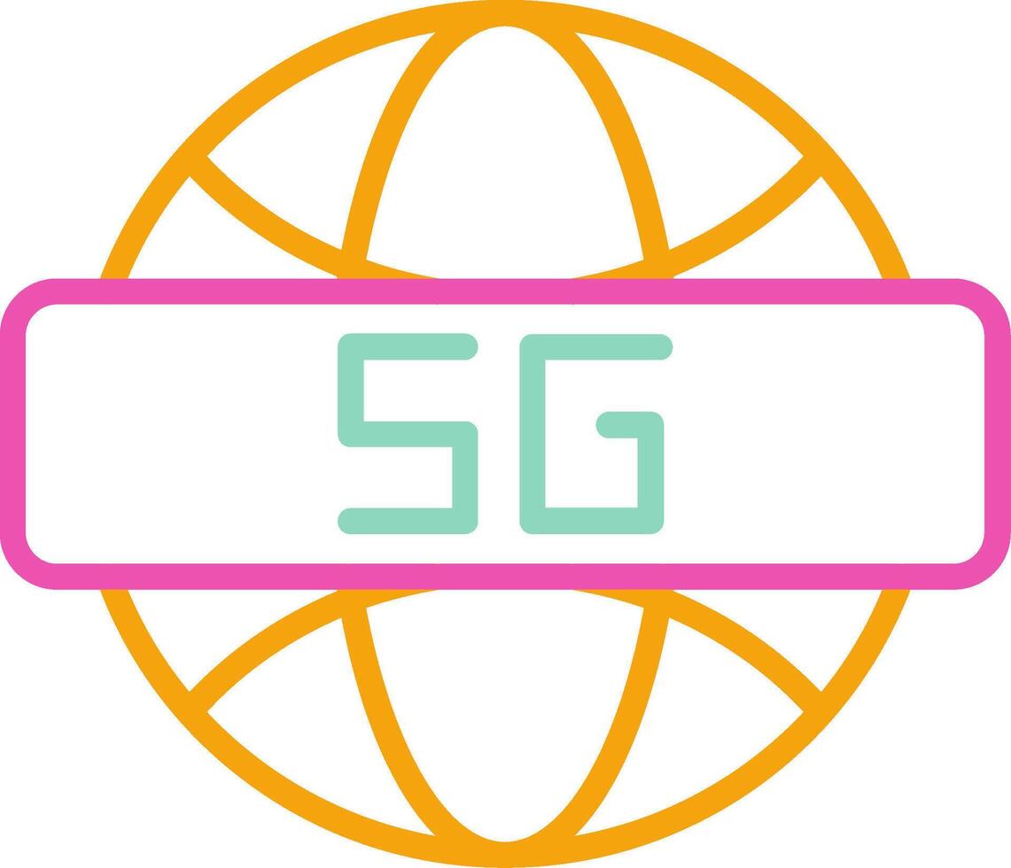 Global Icon Minimalist Symbol Line Multicolor vector