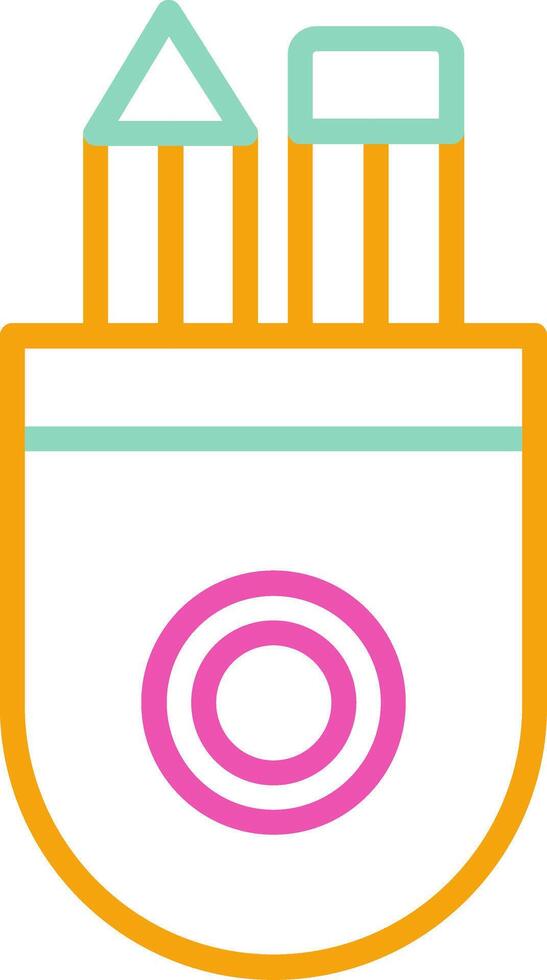 Stationery Icon Minimalist Symbol Line Multicolor vector