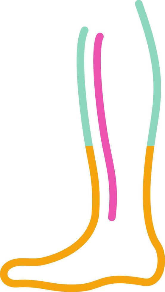 Leg Icon Minimalist Symbol Line Multicolor vector