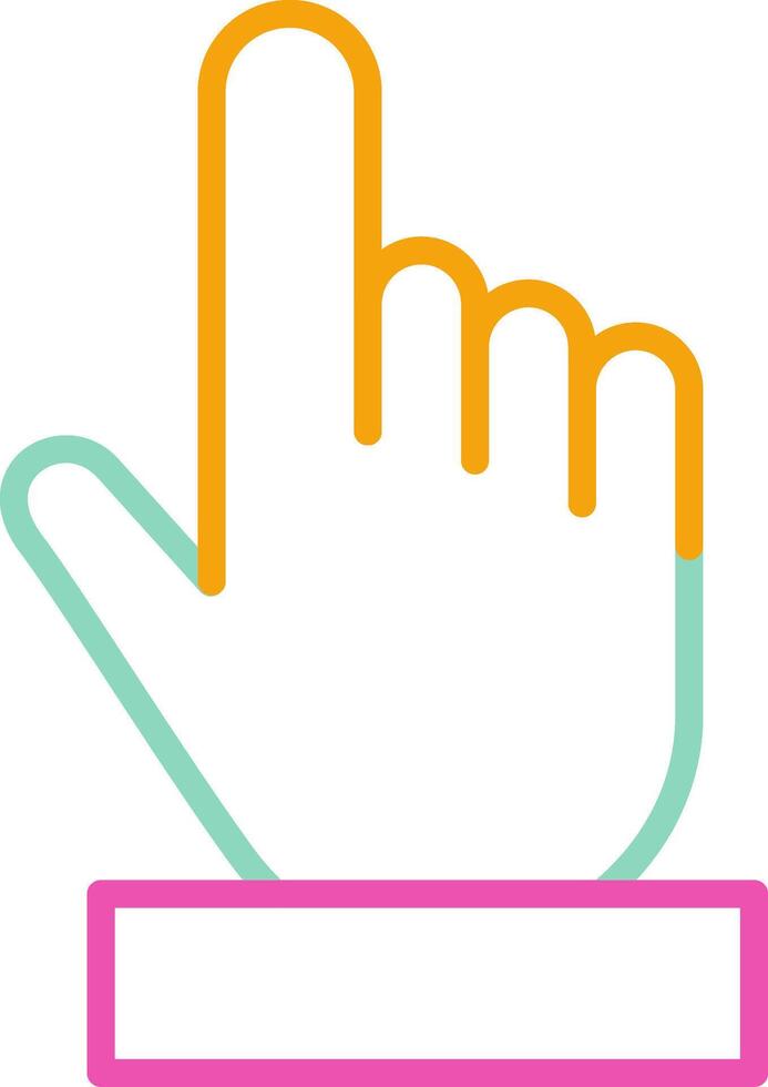 One Finger Icon Minimalist Symbol Line Multicolor vector