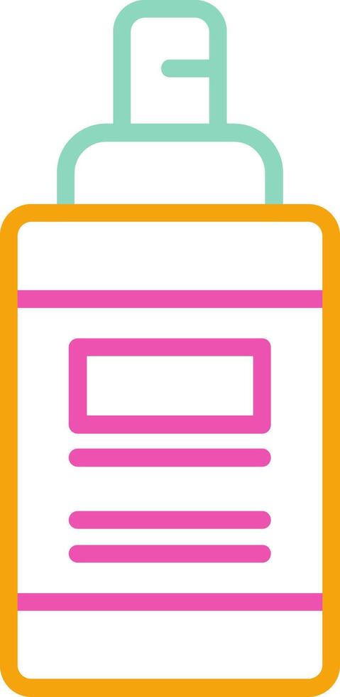 A pink and orange container with a pink label vector