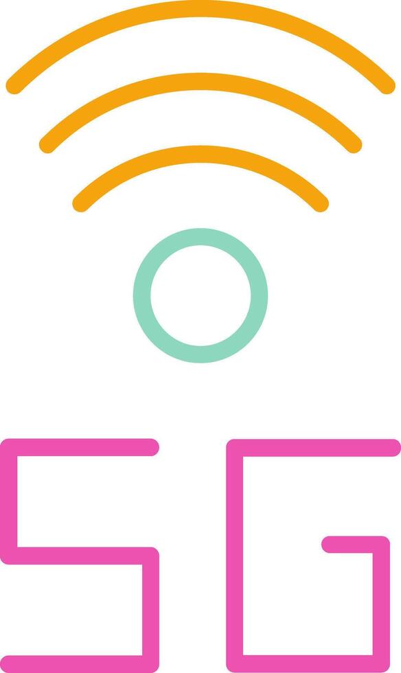 Wifi Icon Minimalist Symbol Line Multicolor vector