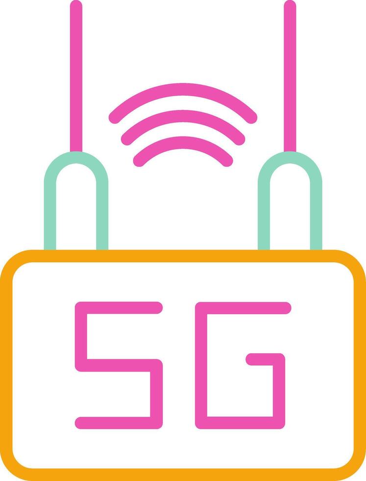 Router Device Icon Minimalist Symbol Line Multicolor vector