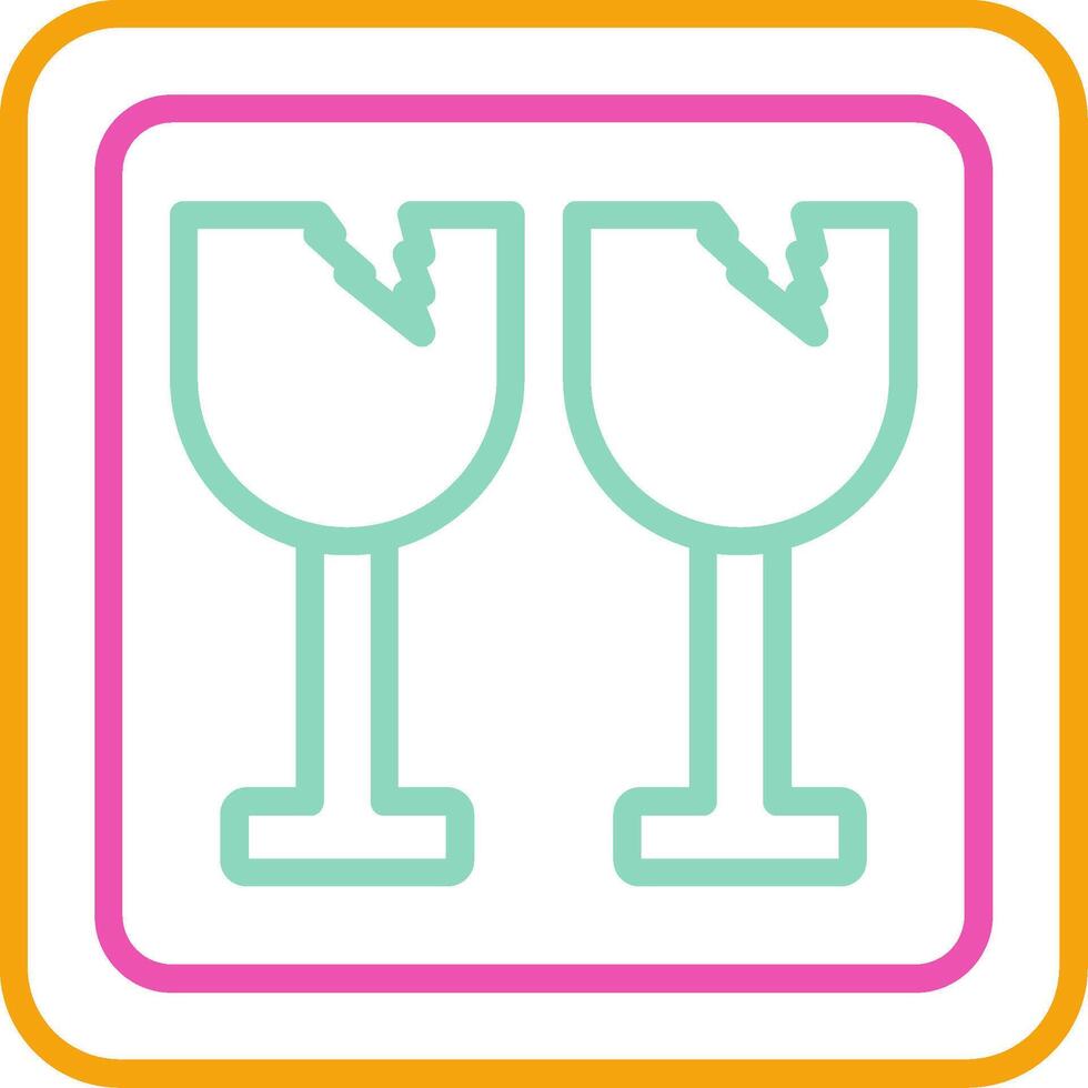 Fragile Icon Minimalist Symbol Line Multicolor vector