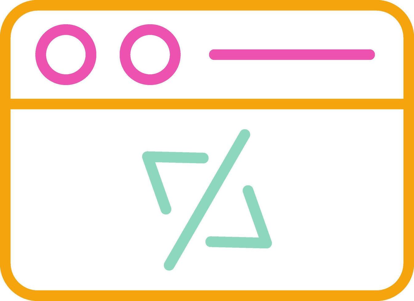 o código icono minimalista símbolo línea multicolor vector