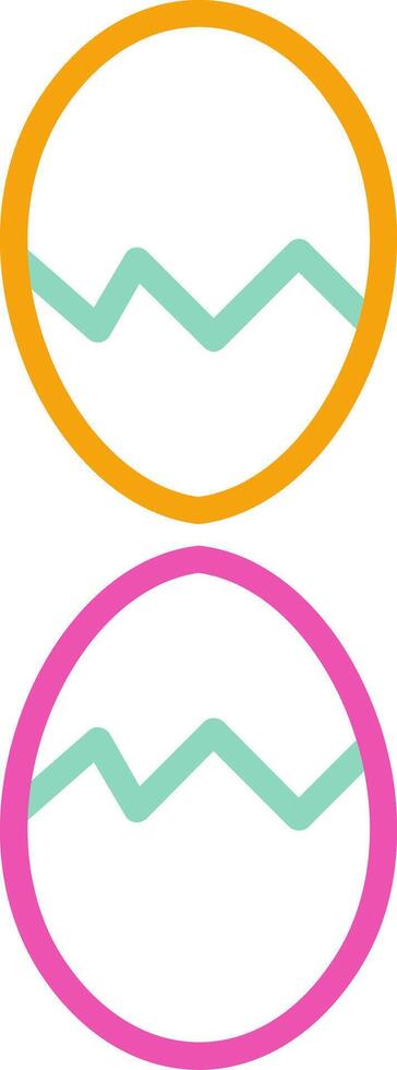 Egg Fight Icon Minimalist Symbol Line Multicolor vector
