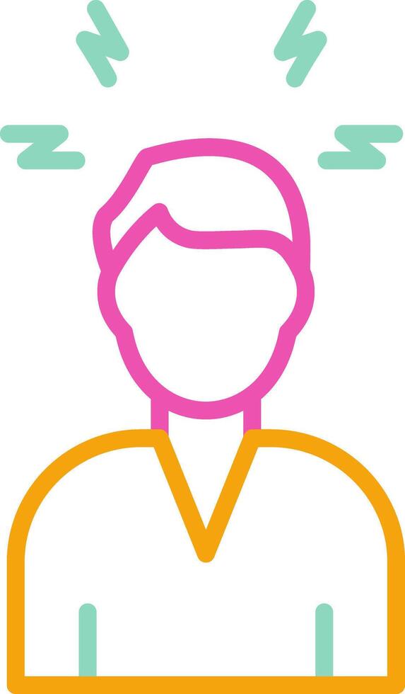 Stress Icon Minimalist Symbol Line Multicolor vector