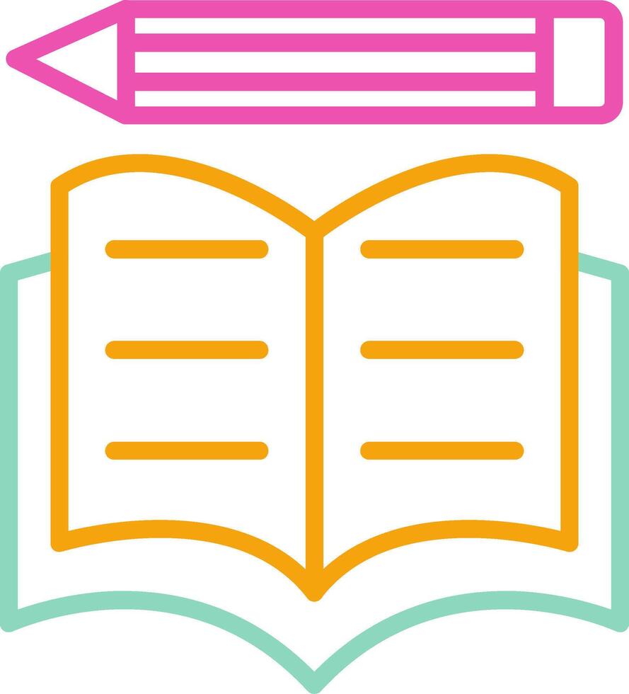 An open book with a pencil and a pencil vector