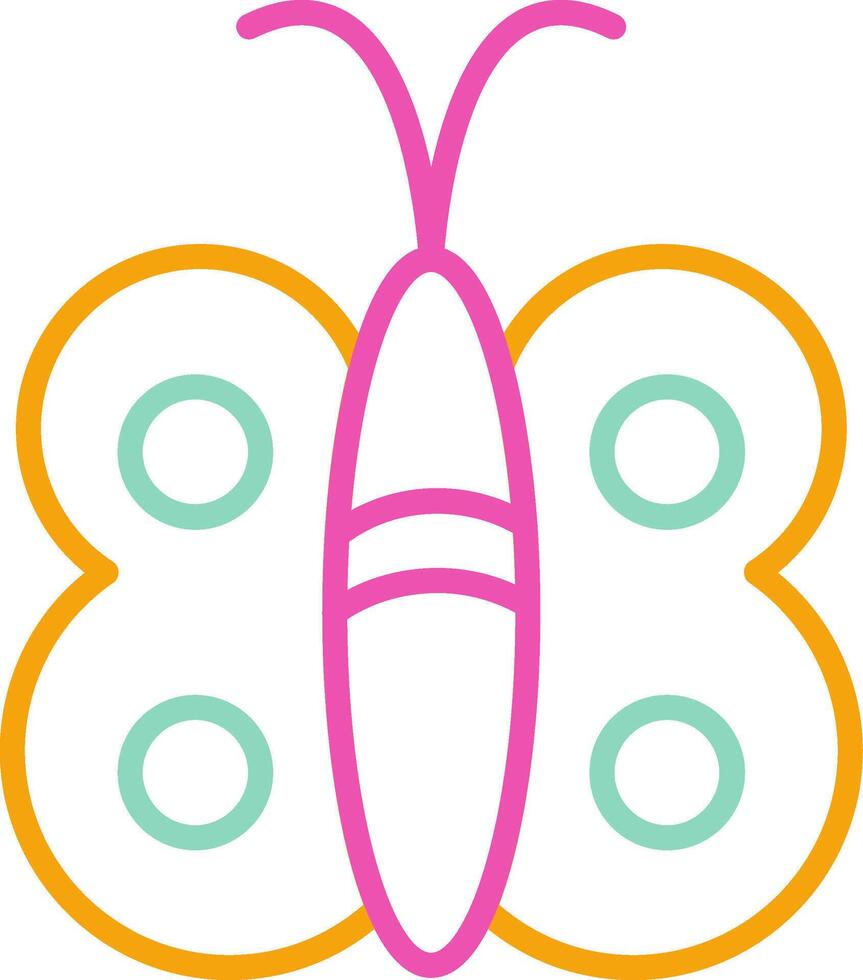 Butterfly Icon Minimalist Symbol Line Multicolor vector