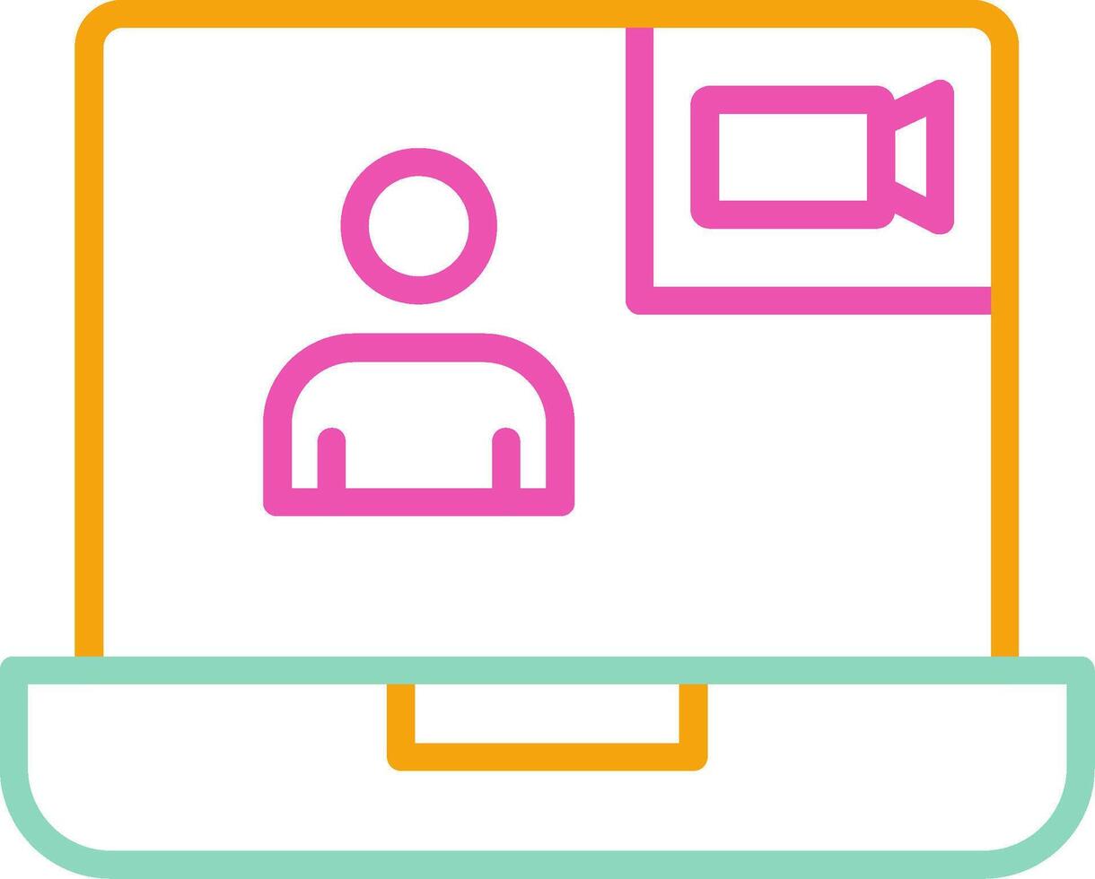 Videochat Icon Minimalist Symbol Line Multicolor vector