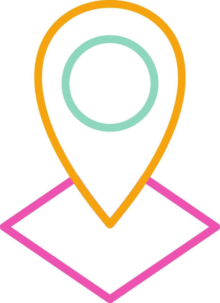 Location Pin Icon Minimalist Symbol Line Multicolor vector