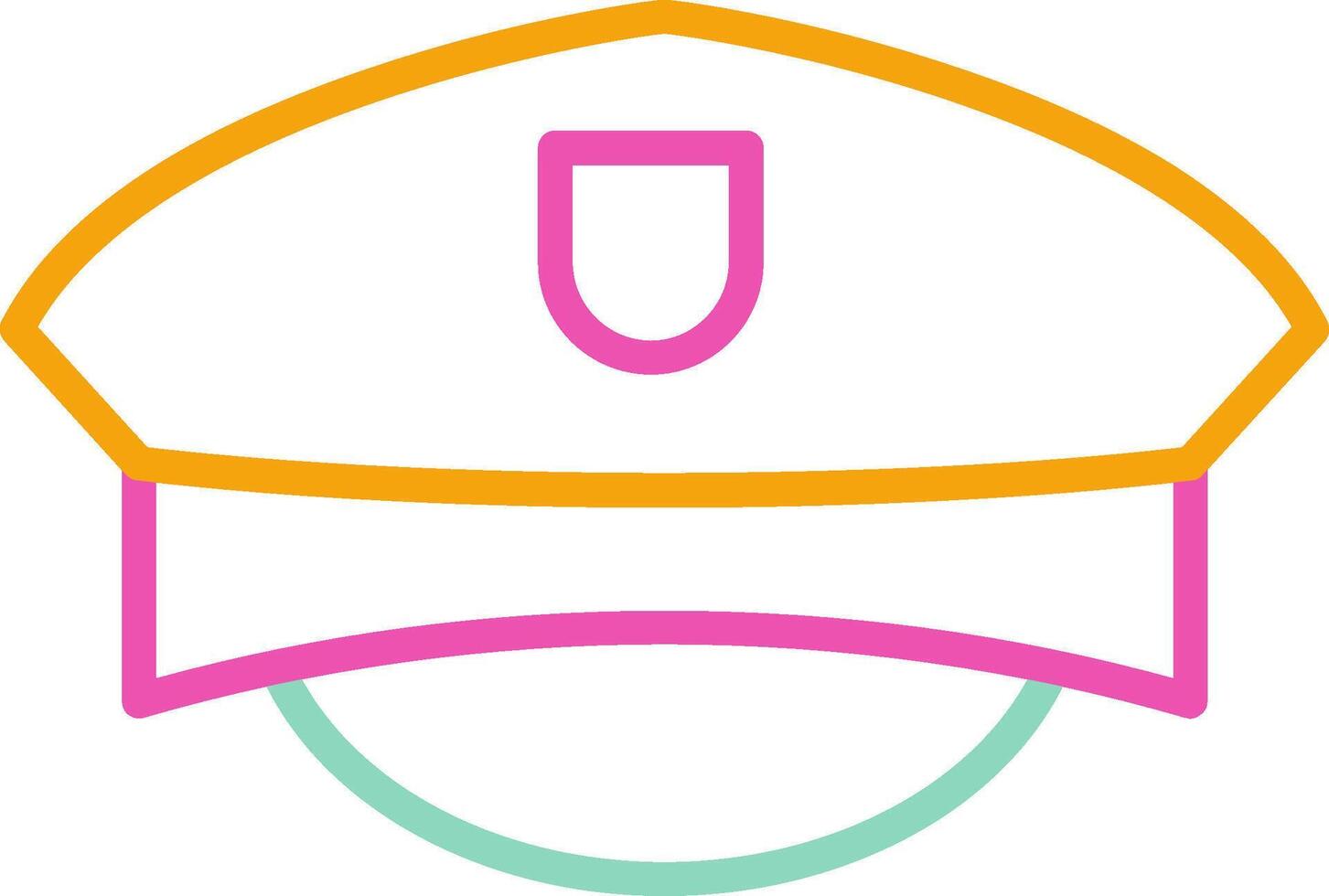 Police Hat Icon Minimalist Symbol Line Multicolor vector
