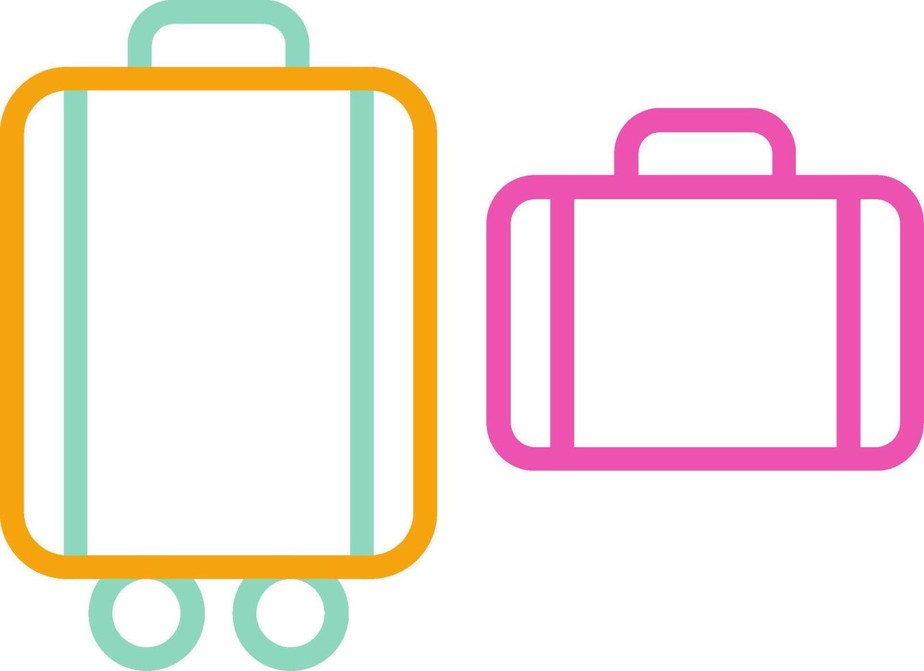 Two suitcases are shown in different colors vector