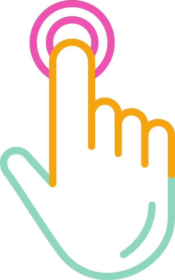 Double tap Icon Minimalist Symbol Line Multicolor vector