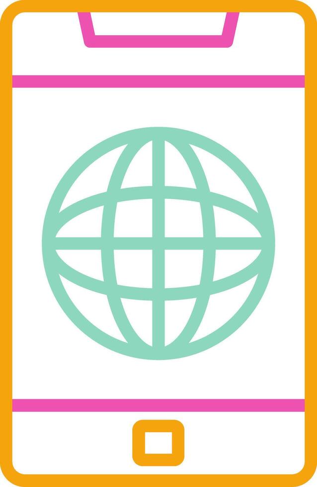Online Banking Icon Minimalist Symbol Line Multicolor vector