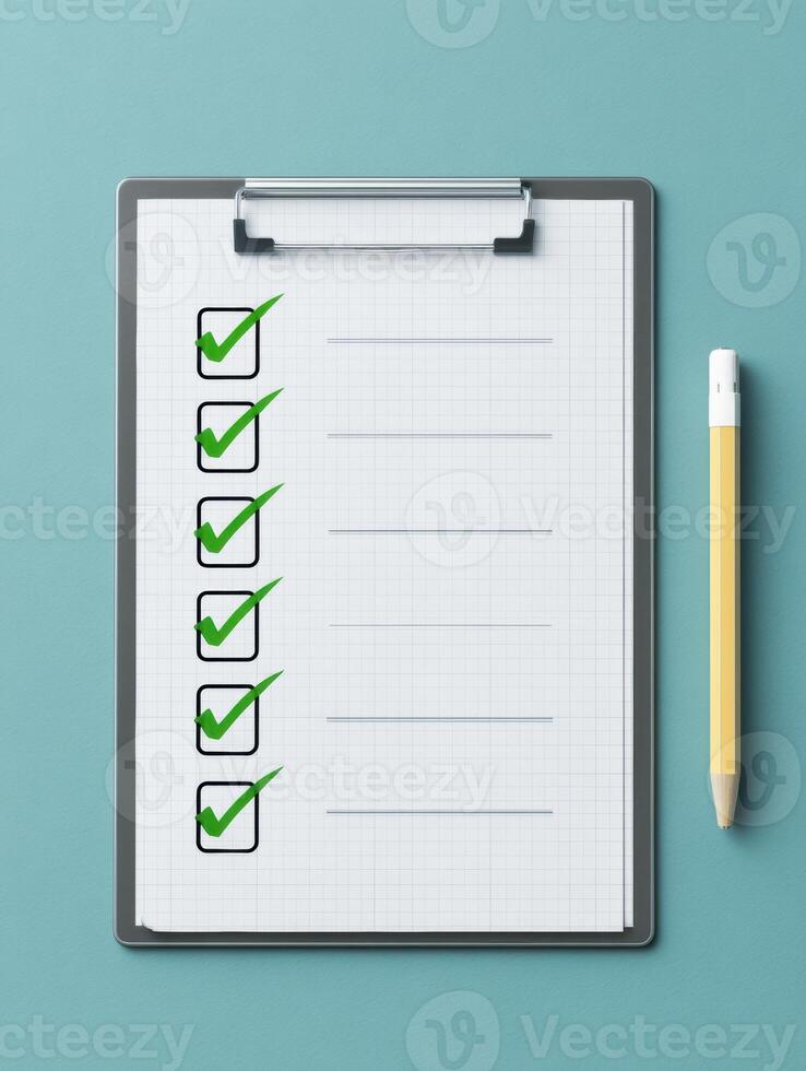 Safety Checklist With Clean Icon Grid and Ample Copy Space for Notes and Adjustments During Various Activities photo