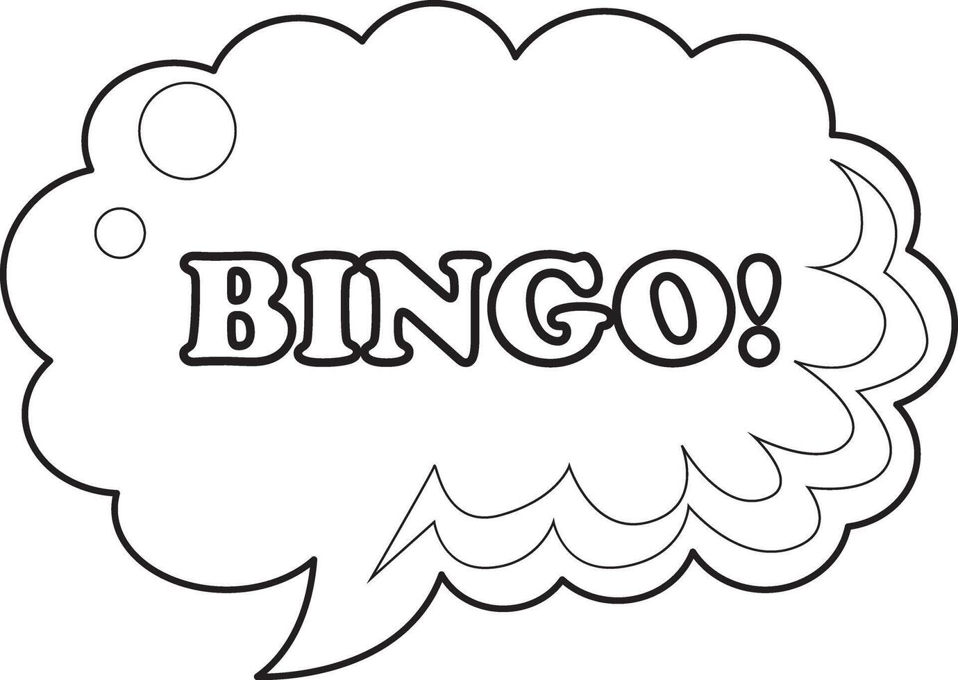 Bubble text with bingo text inside. COloring pages of bubble text illustrations. vector