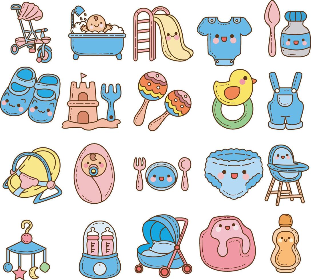 Colorful icon of baby stuff item. Cute baby stuff . vector