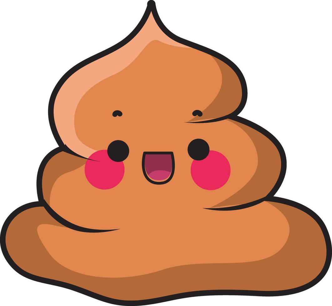 Brown poop smiling. April fool's day content. vector