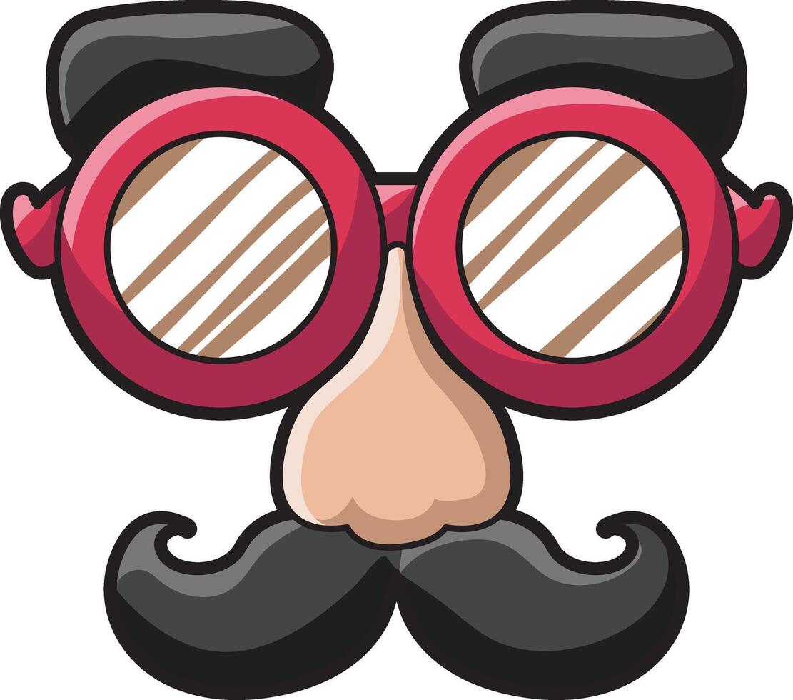 Eyeglasses and moustache fenomenal. April fool's day content. vector