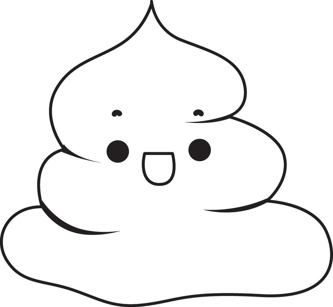 Outline of cute poop. Outline of April Fool's day content. vector