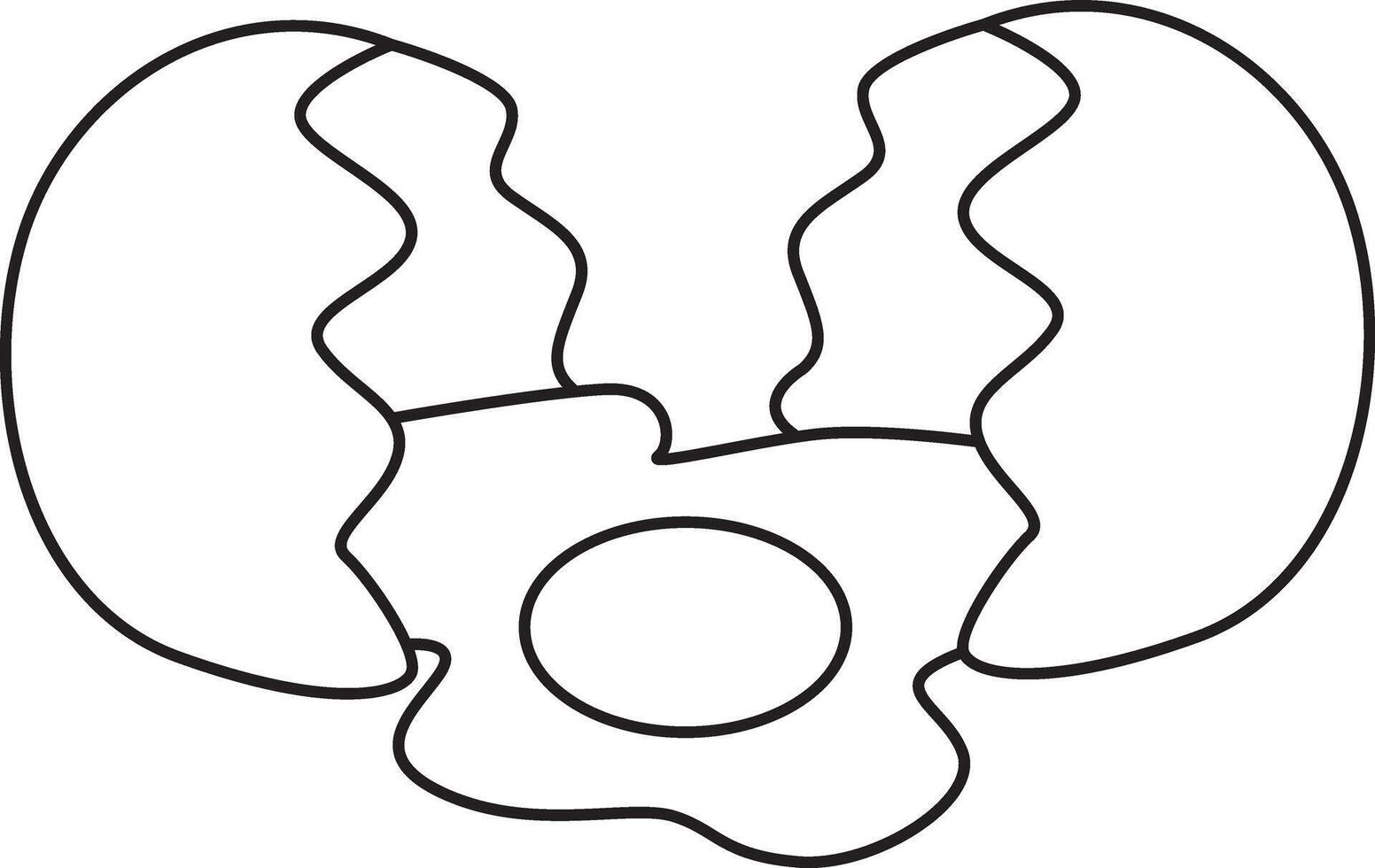 Outline of the crack of eggs. Outline of April Fool's day content. vector
