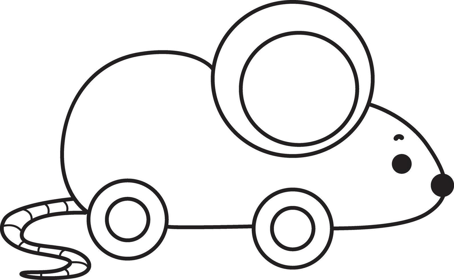 Outline of mouse toy. Outline of April Fool's day content. vector