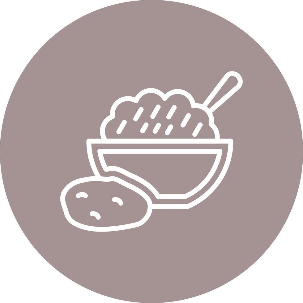 Mashed Potatoes Interface Thin Line Graphic vector