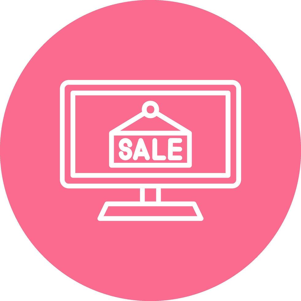 OnLine Two Colour Sale Outlined UI Concept Piece vector