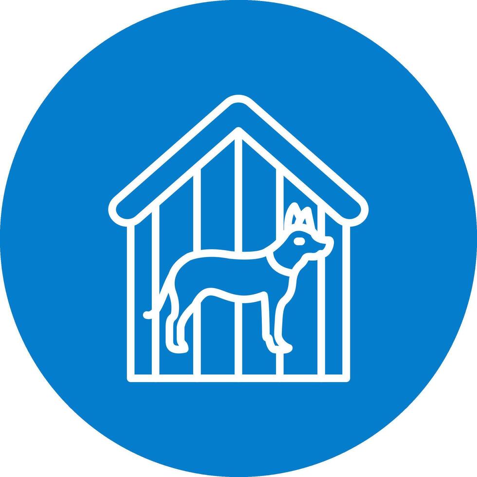 Dog Shelter Pixel Grid Style Artwork vector