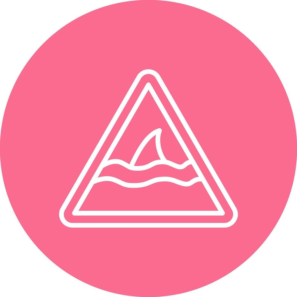 Shark Warning Gradient Themed UI Symbol vector