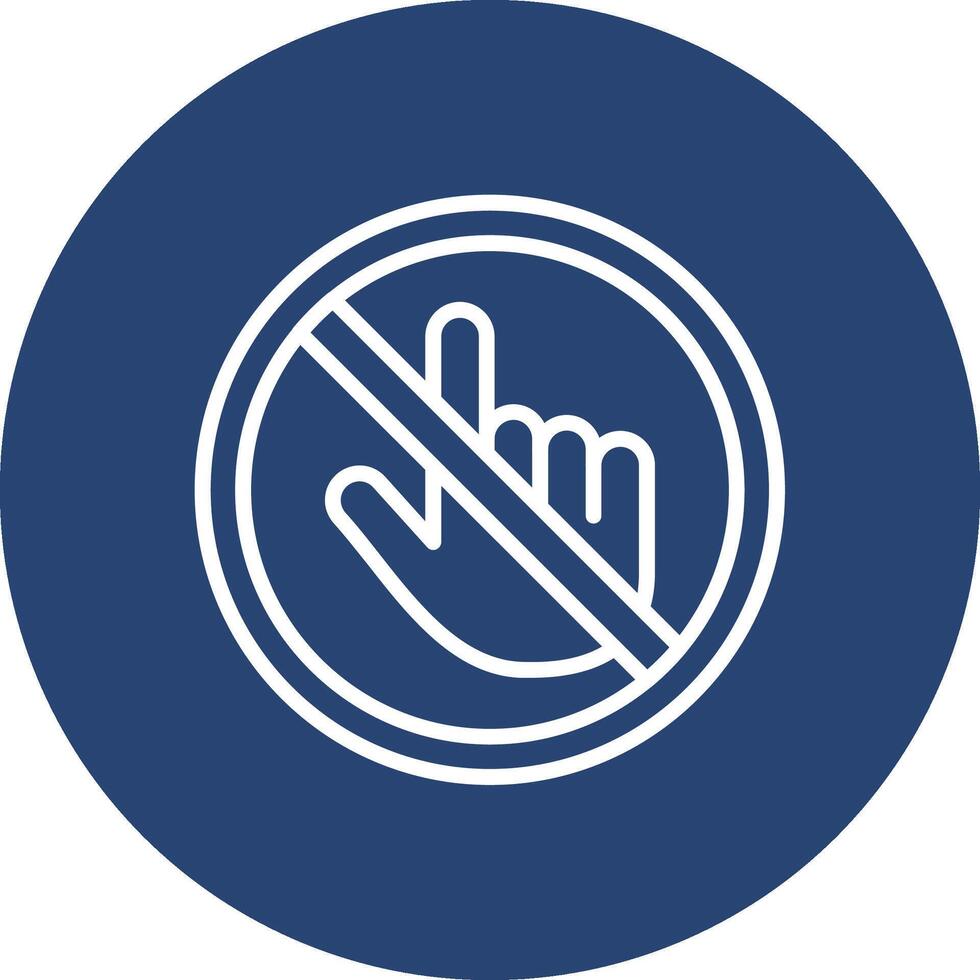 Do Not Touch Simplified Thin Line Mark vector