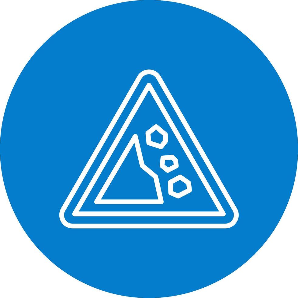 Falling Rocks Sharp Linear Design Mark vector