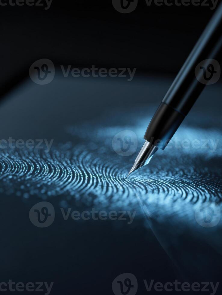 Digital Pen Creating Intricate Patterns on a Tablet in a Dimly Lit Space During a Creative Session photo