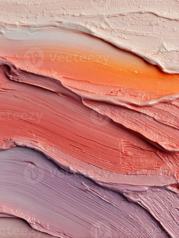 Neutral Tone Matte Clay Smear Texture With Pink and Orange Gradient Displaying Elegant Color Transitions and Depth in Artistic Design photo