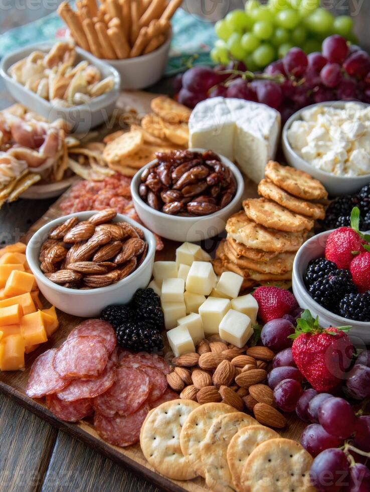 Snack Time Platter Featuring a Variety of Delicious Treats for an Afternoon Gathering With Friends and Family photo