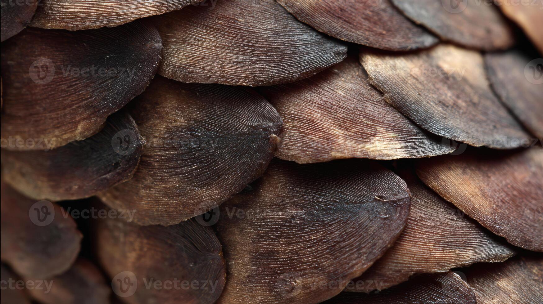 Macro Detail of Pangolin Scales Showing Intricate Patterns and Textures in a Natural Setting, Highlighting the Beauty and Uniqueness of Wildlife photo