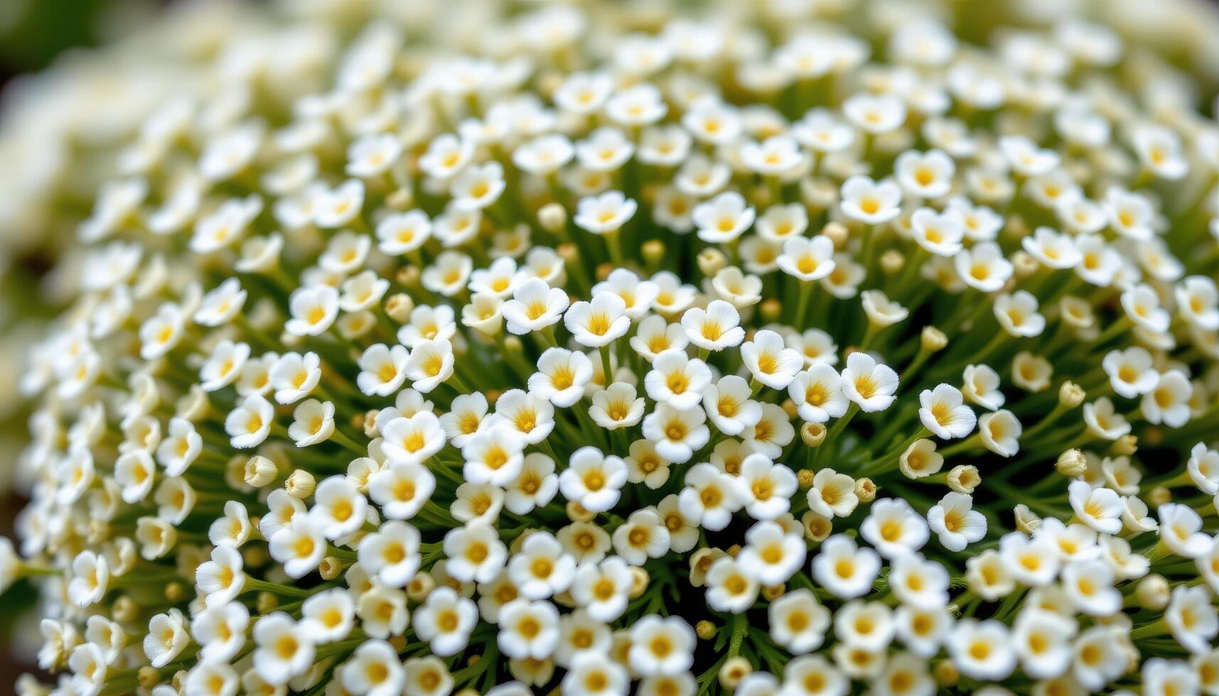 close up view of a cluster of tiny alyssum flowers creating a fragrant, snow white cushion. photo