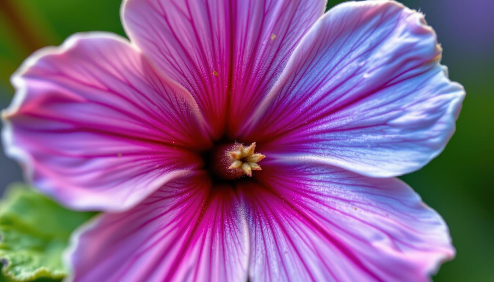 close up view of a lungwort flower with changing hues from pink to blue on a single stem. photo