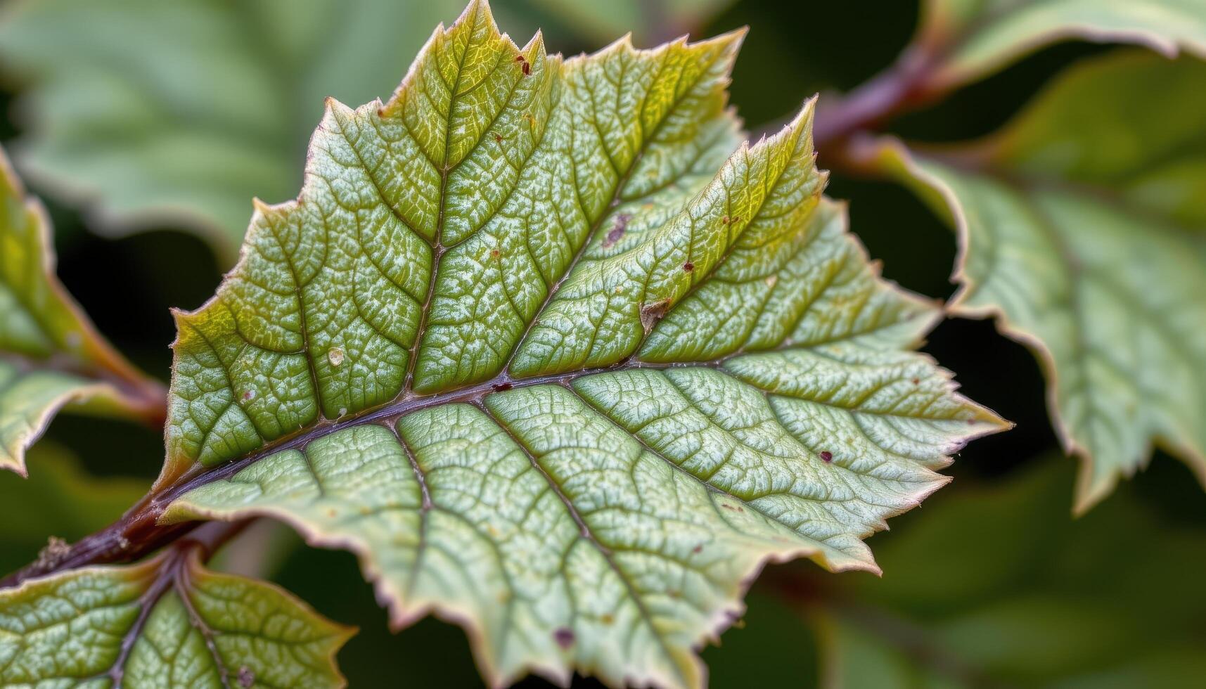 close up view of young beech leaves with tender translucent greens and defined venation. photo