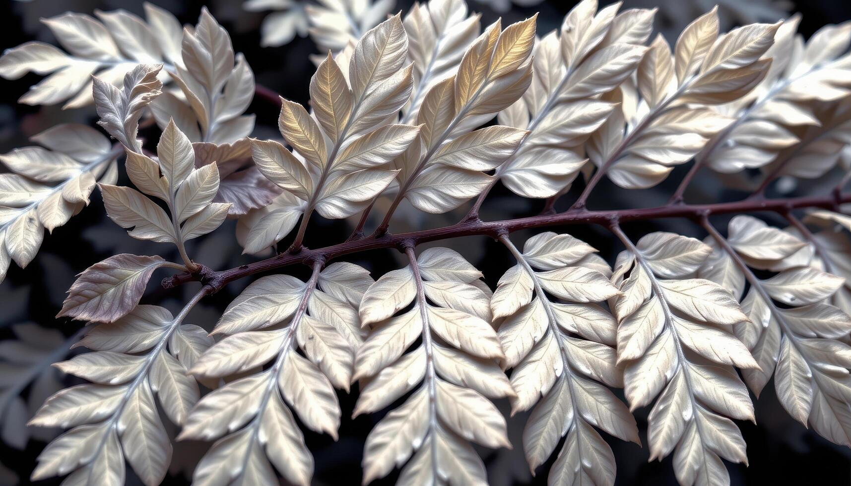 close up view of golden rain tree leaves with compound leaflets aligned precisely. photo