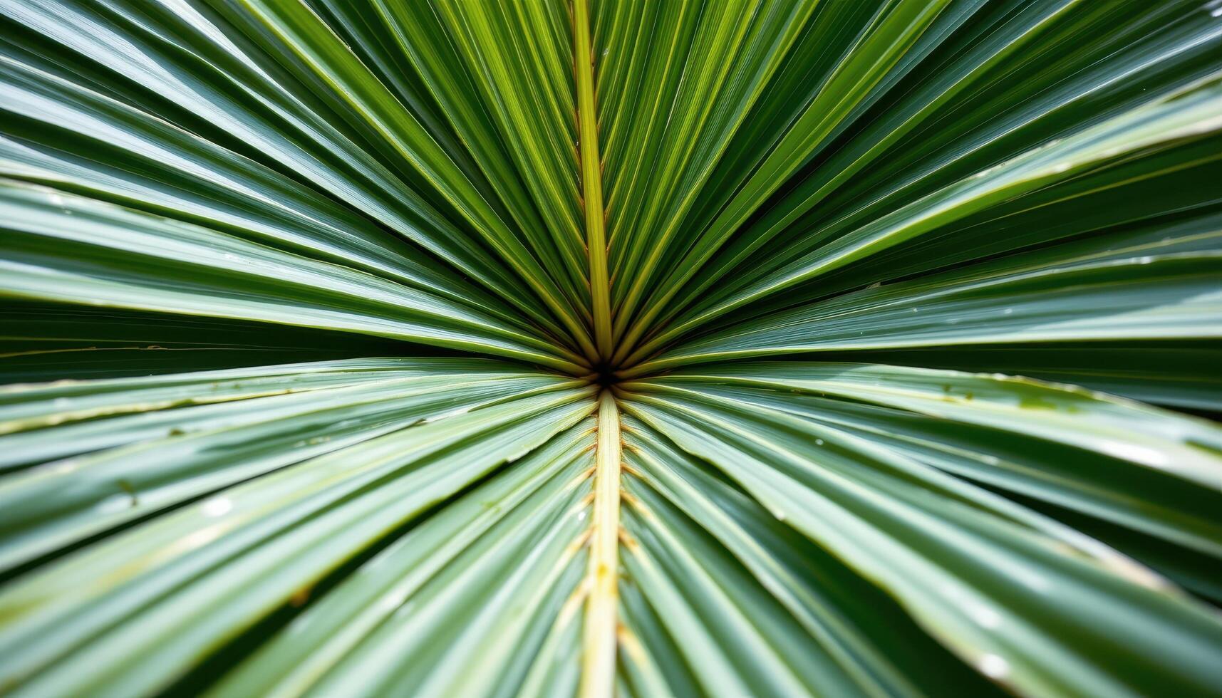 close up view of banana palm leaves split by wind, creating natural symmetry and wild elegance. photo