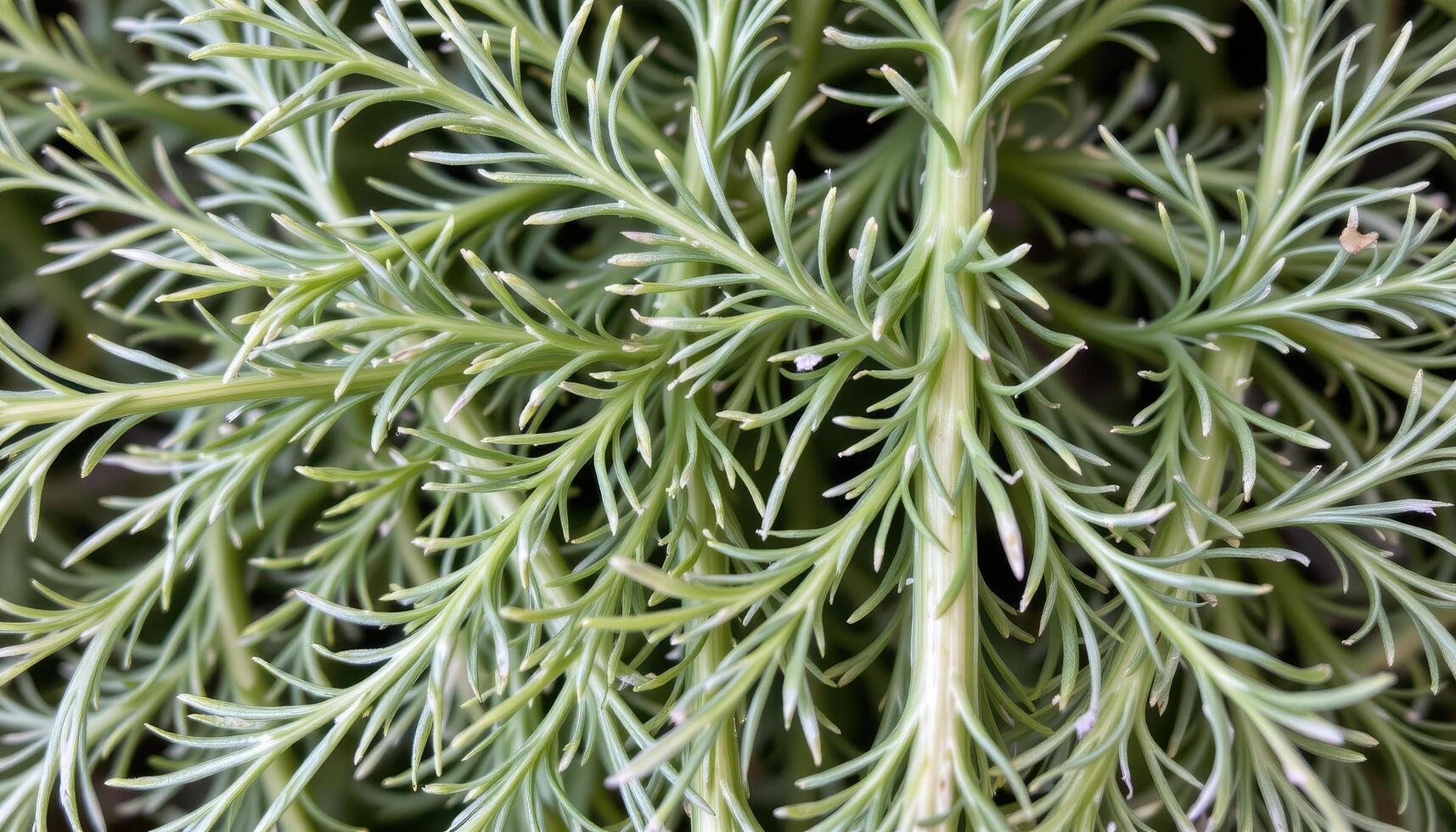 close up view of fennel leaves with feather light strands overlapping and forming fine green patterns. photo